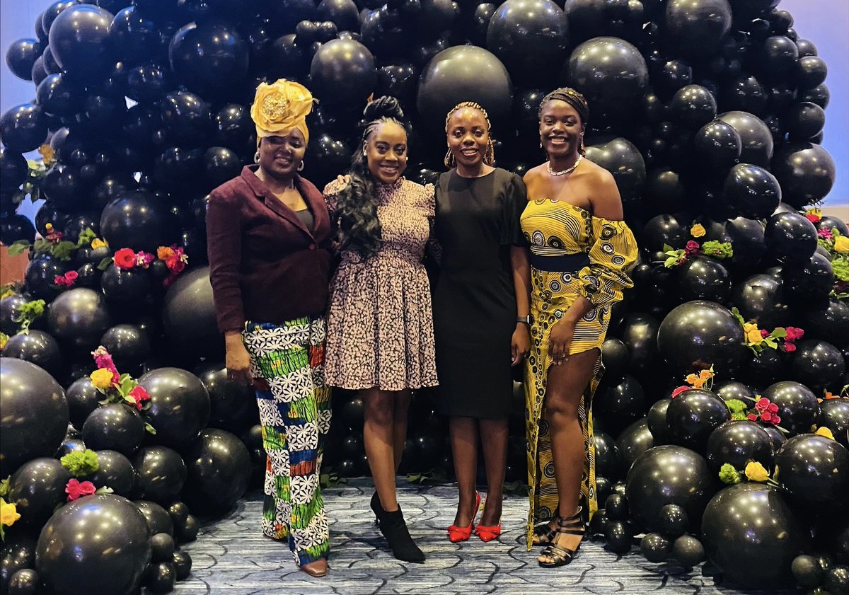 Lilian Njoku '23, Charlene Hollins, assistant prof. of nursing and current DNP student, Flavia Lwasa '23, and Mariama Joazard '23 attended the New England Regional Black Nurses Association (<a href="/NERBNA/">NERBNA</a>) 50th celebration for networking and celebrating being/becoming nurses of color.