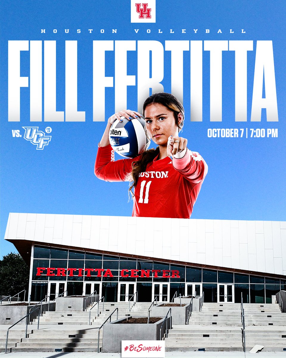 UHCougarVB's tweet photo. We need all Coogs fans to ๐
๐๐๐ ๐
๐๐๐๐๐๐๐ this Friday night!
#BeSomeone https://t.co/gAhyZ4ZY9W