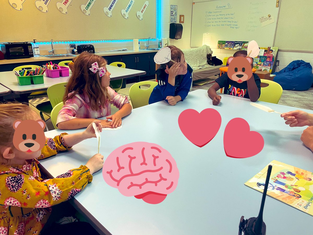SCO_SWilkerson's tweet photo. Today was an exciting day to be a school counselor. Running 2 groups about social thinking &amp; group skills with our K&amp;1 bears. We learned about the thoughts and feelings that we experience inside our bodies and how to become social detectives 🕵🏼‍♀️ @JScottFarr @TheBarnwellBeat https://t.co/qhR4dxO5uF