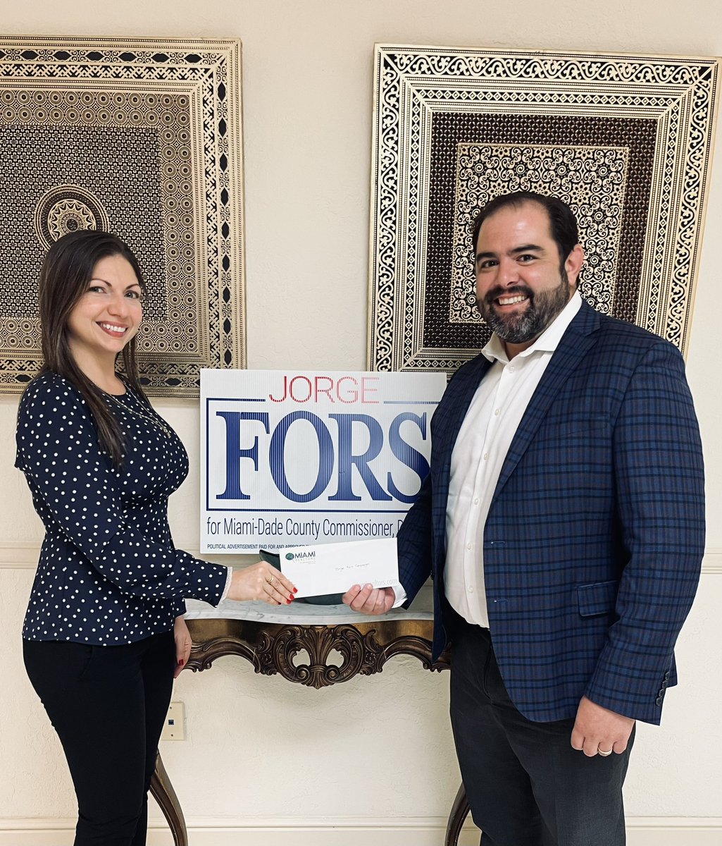 JorgeForsJr's tweet photo. Thank you to the @MiamiRealtors for supporting my campaign for Miami-Dade County Commission.  It is an honor to be endorsed by the largest local association of realtors, which represents over 55,000 members! https://t.co/I4kdXKhmjC