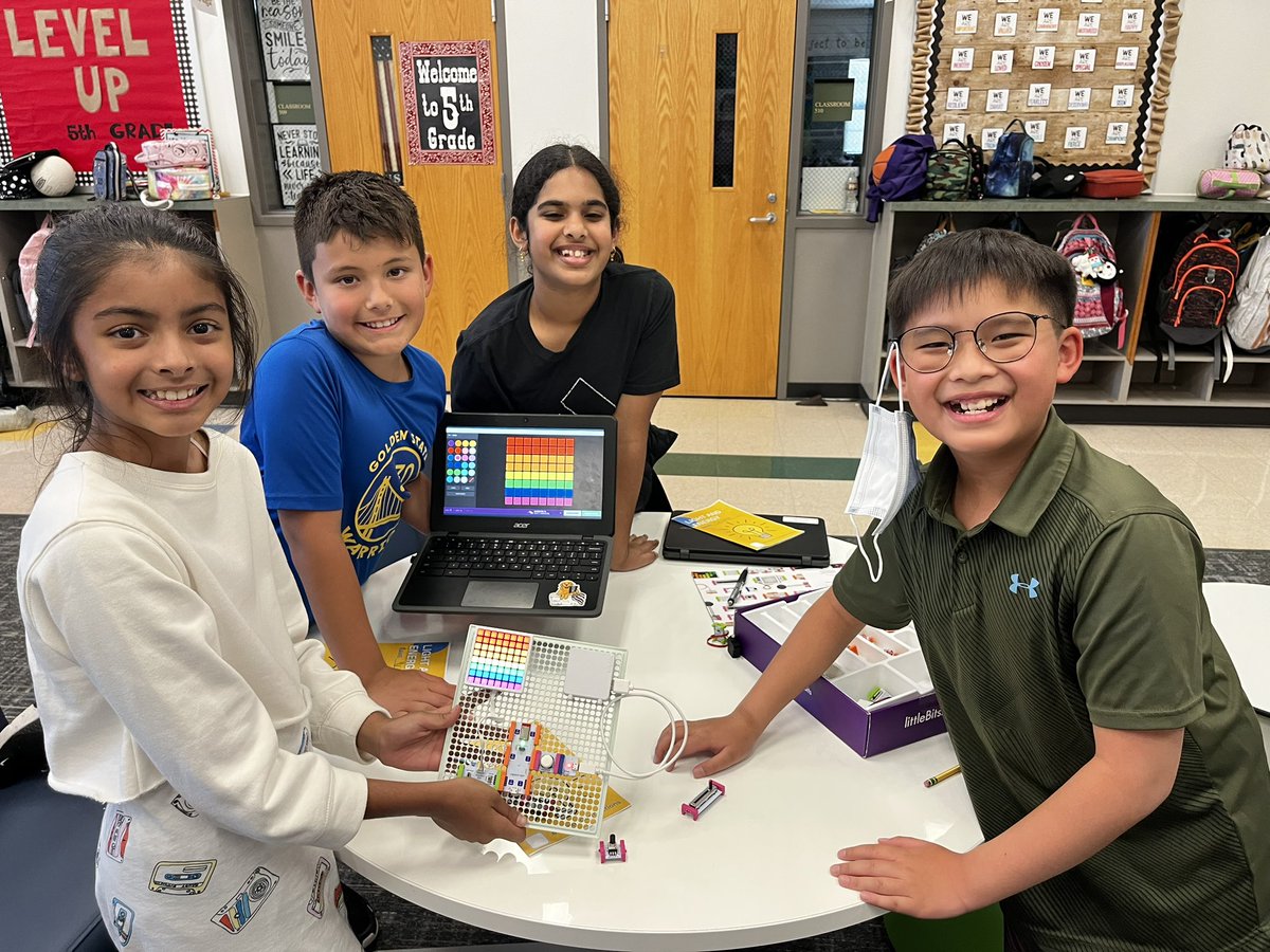 harrison579's tweet photo. Fifth graders @SpearsElem had so much fun completing the Hello World coding challenge using @littleBits! #circuits #criticalthinking #troubleshoot @LMawhee https://t.co/A4XaXoRwDy