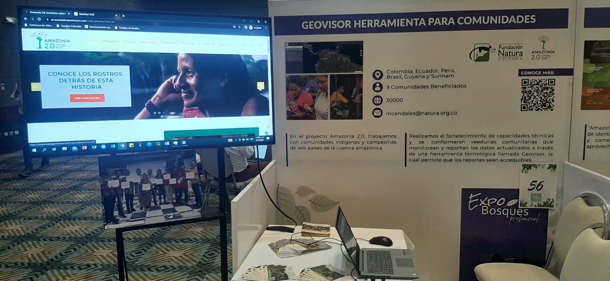 fundacionnatura's tweet photo. Nos encontramos en #Expobosques presentando la experiencia de #Amazonía2_0 con el #Geovisor como una herramienta tecnológica que aporta en la conservación y uso sostenible de los #BosquesAmazónicos https://t.co/O2FlSUcNny