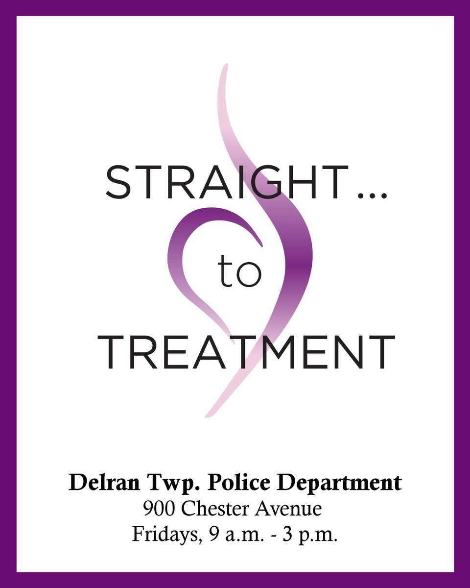 DelranPolice's tweet image. Straight... to Treatment

Starting this Friday, those who are struggling with substance abuse and have been thinking about seeking help can do so at the Delran Township Police Department on Fridays from 9 a.m. to 3 p.m.

For more information, please visit straighttotreatment.com