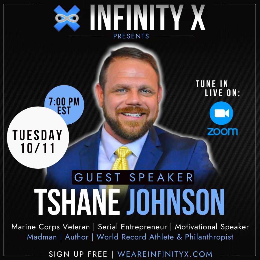 InfinityXTeam's tweet photo. @tshanejohnson's story is one of inspiration and proof that anything is possible if you put your mind to it. 

If you're feeling down and out, be sure to catch him on the next episode of #InfinityX podcast – you won't regret it!

Register now!! Link in bio. https://t.co/OFf6GMy6jc