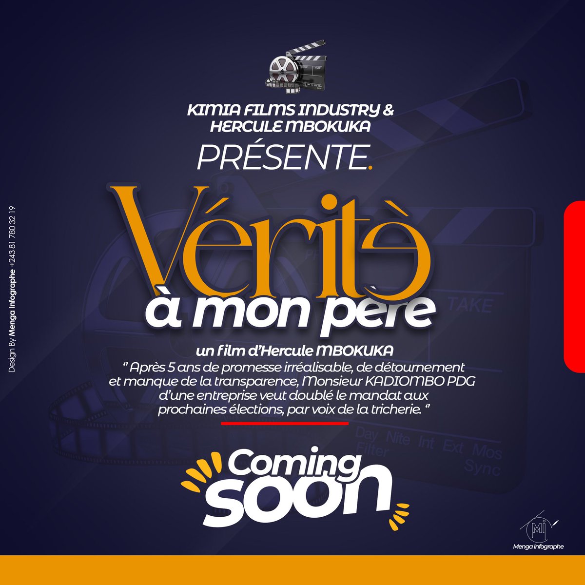 KevineTambwe's tweet photo. Il est temps que le #cinéma prend la place d'exposer  la vérité aux yeux de nos chefs et dirigeants #africain 
Il est temps d'imposer la vérité face aux flatteurs.
Dans ce concept de l'expression de la liberté 
Kimia films industrie 
Nous présente
#Vérité_à_mon_père https://t.co/FwnEIDd1yC