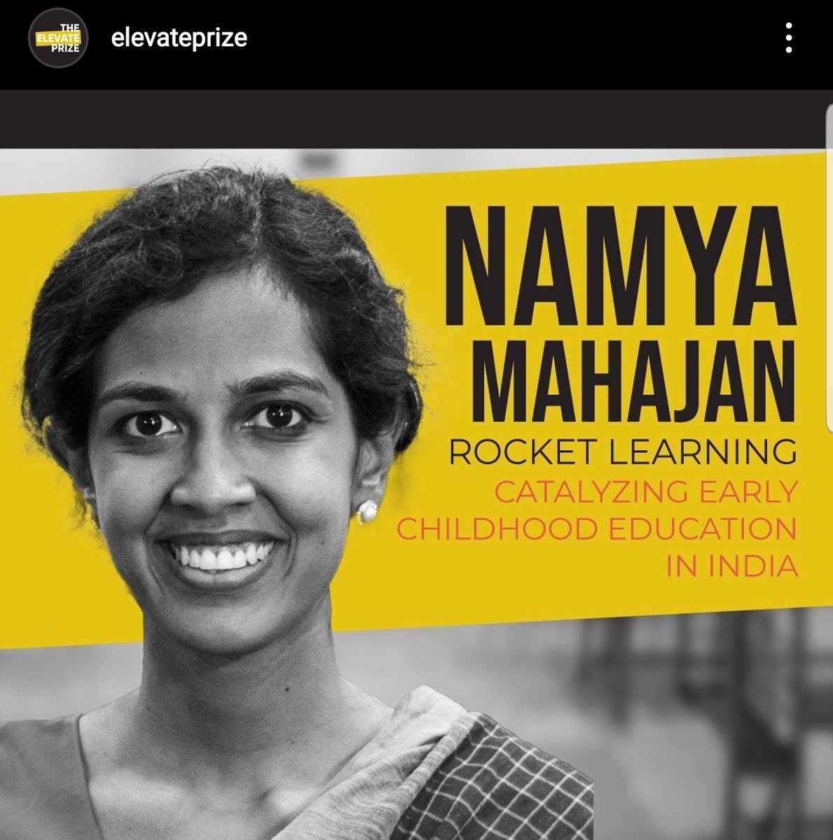 learning_rocket's tweet photo. We are excited to share that Rocket Learning has been selected as one of the finalists for the Elevate Prize 2022. We are represented by our co-founder Namya Mahajan.
We thank @ElevatePrize for extending us a warm welcome to the Elevate community! https://t.co/l1GGPis9pI