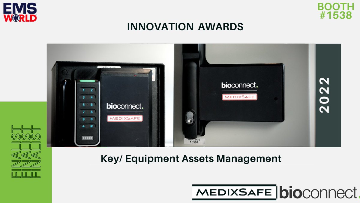 We are excited to share that MedixSafe by BioConnect is a finalist in the Trust Platform for Small Spaces innovation awards for #EMSWorld. Book a meeting to learn about this award-nominated technology at Booth #1538. 
bit.ly/3CASfKk

Register now: bit.ly/3CyKYL4