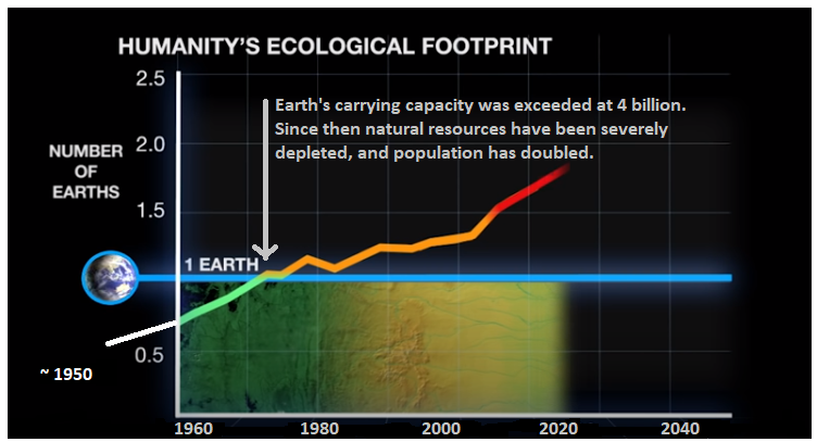 Barbara54799623's tweet photo. @ExtinctionR We have gone beyond the biocapacity of our planet for so many decades that being pro-people implies anti-nature. Nature is being constantly diminished by the people that are here. People need to change their expectations. #IPAT_Degrowth, #MinimumConsumption, #BirthStrike https://t.co/9GV8Wi9Z41