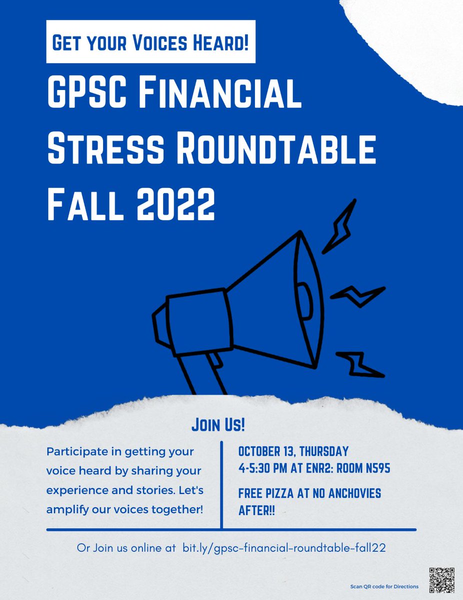 UAGPSC's tweet photo. What's scarier than ghosts this season? Increasing Student Debt! 
Join us next Thursday, Oct 13, at ENR2 room N595 as we discuss/share our experiences around financial stress as grad students at UofA. Free Pizza after!!

#uagpsc #gradlife #studentdebt #financialstress  #beardown https://t.co/yu9dfbR1Po