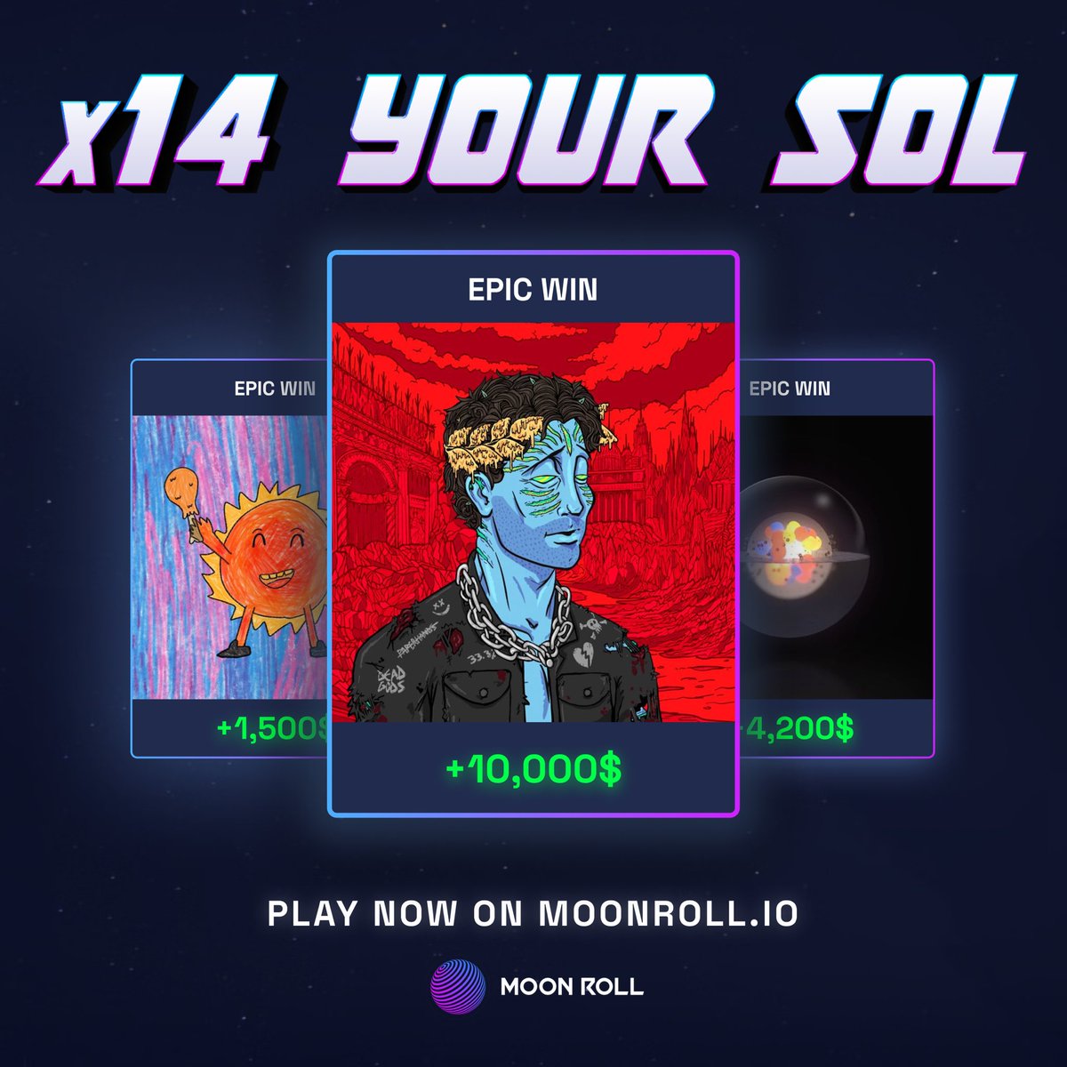 🏆SOLANA GIVEAWAY🏆

📍0.25 SOL x 2 💸

Must , Retweet / LIKE <3 + Follow 
<a href="/leonardnftpage/">Solana Leonard ✘</a> <a href="/MoonRollNFT/">Old Moon Roll</a> 

Game🕹link: moonroll.io

24 Hr. #Solana #Solananft #nfts #ad
