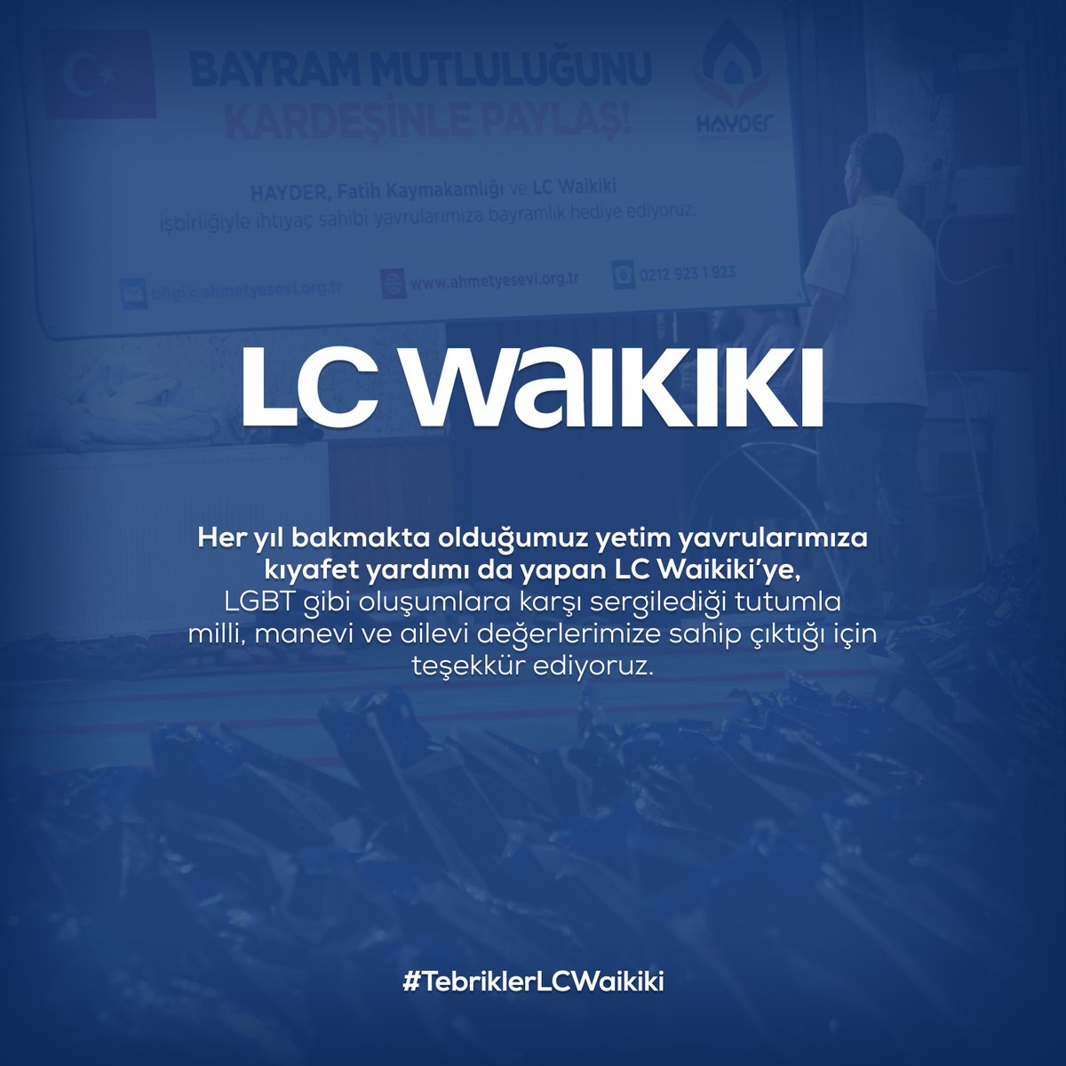 emrecankpln's tweet photo. LGBT gibi çirkin bir tutuma karşı çıkan LCwaikiki yi kutlarım.
#helalolsunLCwaikiki #TebriklerLCWaikiki https://t.co/LvahJRToFf