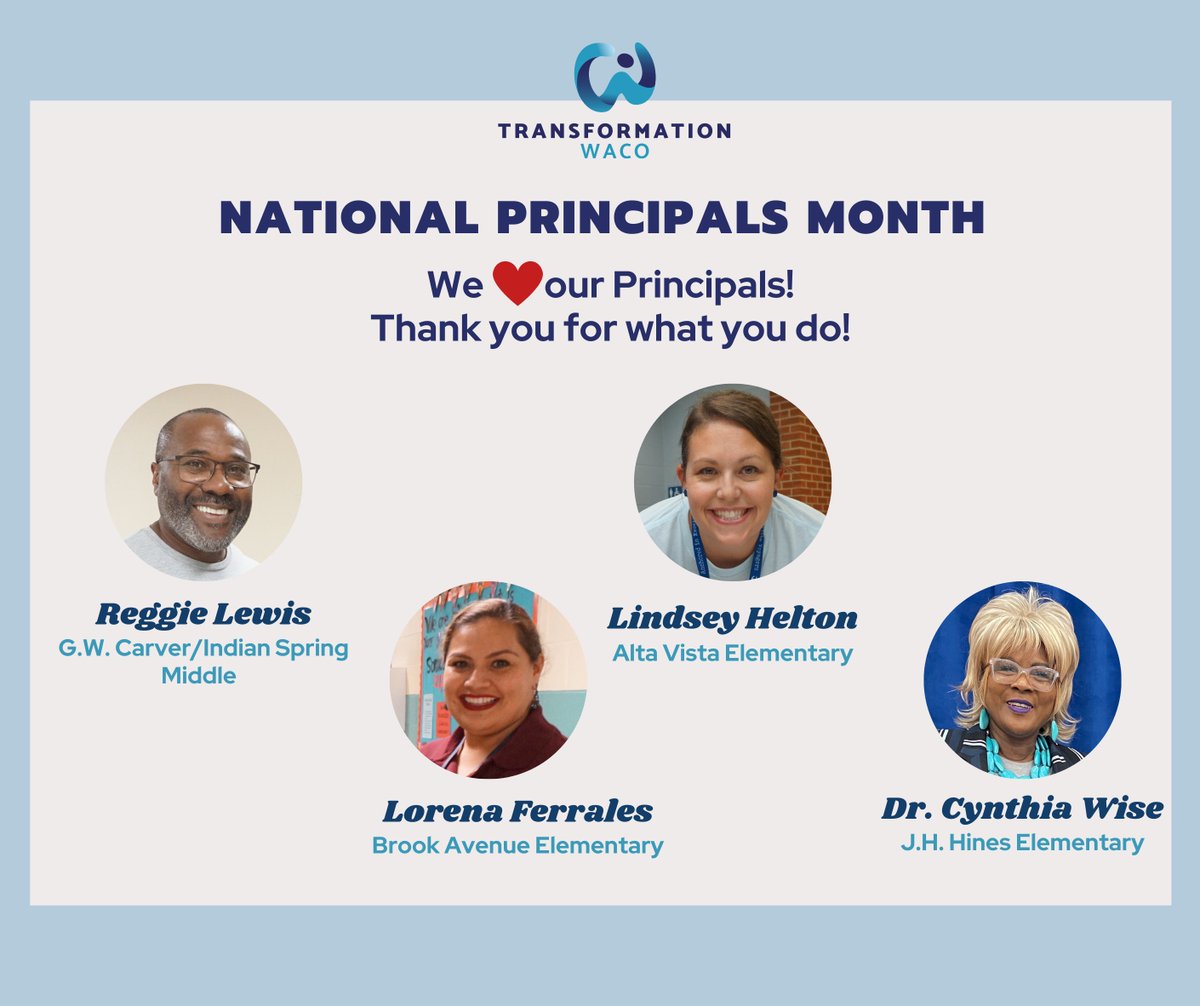 October is National Principal Month! This month, take a minute to show your appreciation for our amazing campus principals. #ThankAPrincipal