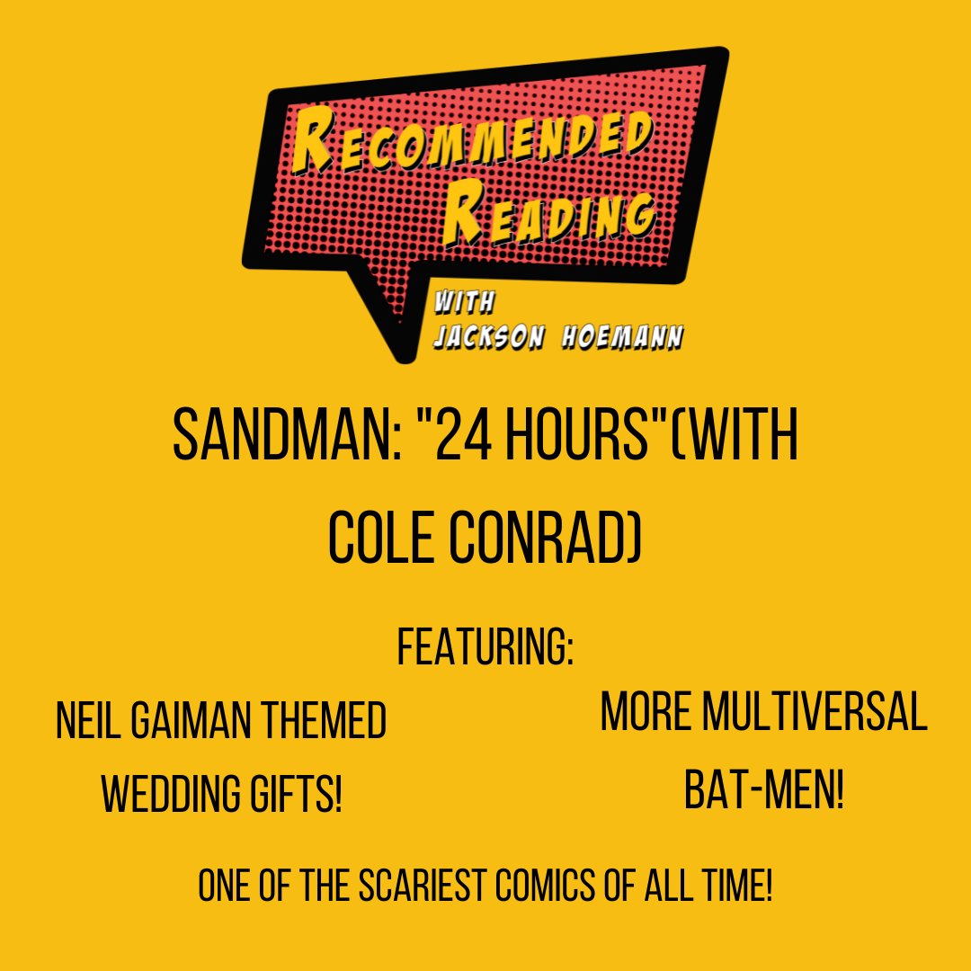 ReccReadingCast's tweet image. Happy Halloween! Join Jackson and Cole Conrad for spooky shenanigans, wild Neil Gaiman anecdotes, and an examination of one of the scariest stories in all of comics history!
open.spotify.com/show/55Zrhh9dz…