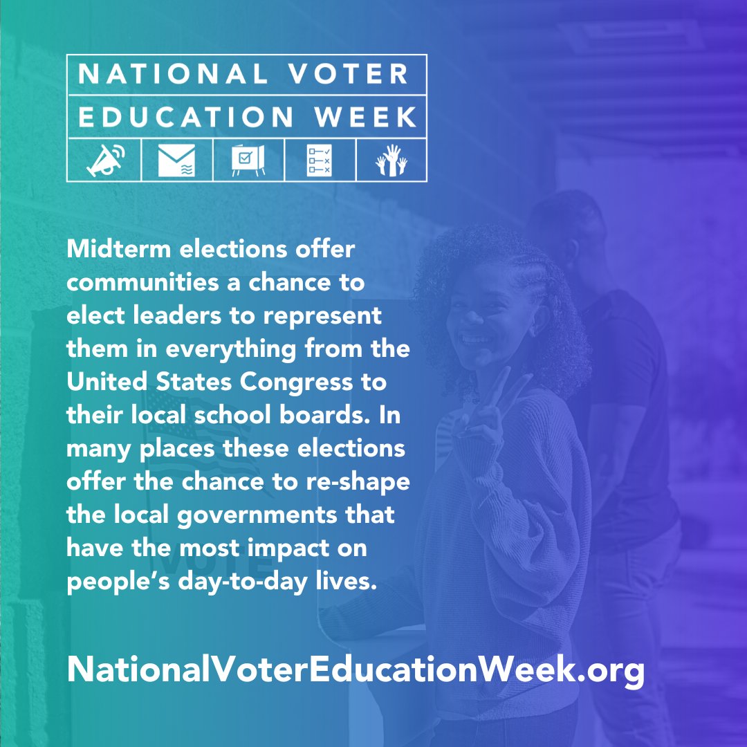 ❓ why should you vote in the midterms ❓

Even though we aren't voting for President this time around, the candidates &amp; issues on your ballot can have an even bigger impact on your day to day life! 

Get #BallotReady &amp; make an informed choice with 
#NationalVoterEducationWeek