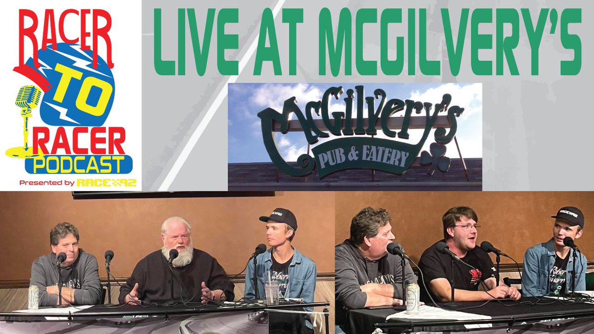 RacertoRacer's tweet photo. Our first live episode from McGilvery’s Pub and Eatery now live with special guests @DLand91 and @Ohmanitstheking . Check https://t.co/vIHYEkqA8i to see where Podcast can be found! Please subscribe and like. #davethekingwilson #davidland #racertoracer #podcast #race92 #speedway https://t.co/Emyjxurbte