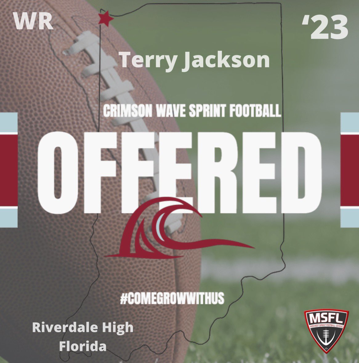 Blessed to receive an (O)ffer from Crimson Wave🔴⚪️ <a href="/dacoachmohuddle/">Coach John G. Maurek</a> @CCSJFBRecruits <a href="/coachhep/">Frank Hepler</a> <a href="/gonzalezrhs/">Misti Gonzalez</a> <a href="/1stLadyCurrybih/">Smith-Curry Notary</a> <a href="/IAMDJD1/">DJ D1</a>