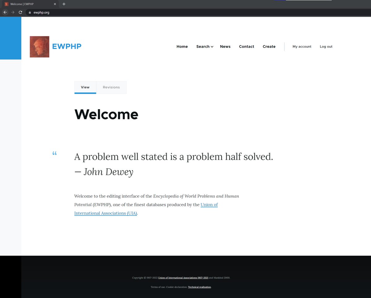 ewphp's tweet photo. The central editing environment of the Encyclopedia has been relaunched on a brand new #Drupal 9 platform at https://t.co/hlzzEJcMyc — carefully re-architected data structure, future-proof, modern interface and a powerful API! Like to research and love the project? Get in touch! https://t.co/ZZTreRbvcr
