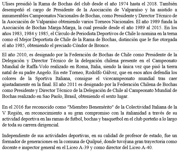 Falleció Ulises Gnecco Ordenes, histórico dirigente de la Sportiva Italiana de Valparaíso. No hay caracteres suficientes para repasar la trayectoria deportiva así que acá la dejo en fotos #bochas <a href="/ChileFeba/">Federación Básquetbol de Chile</a> #Valparaiso #quilpue #Deporte <a href="/sportiva_basket/">SPORTIVA_BASKET</a> <a href="/AlertaNoticiasV/">Alerta Noticias Valparaíso</a>