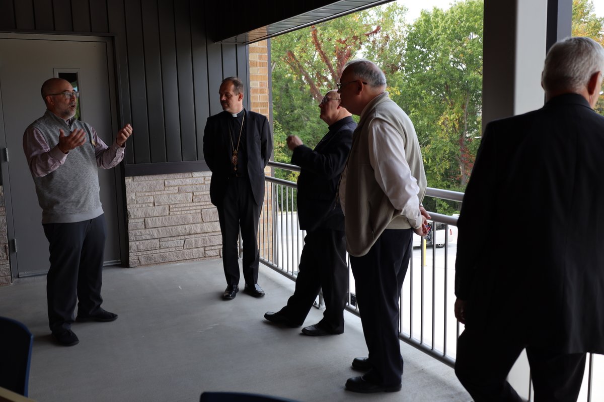 cccnmo's tweet photo. Honored to host Bishop McKnight &amp; his brother bishops of the @USCCB Subcommittee on Catholic Home Missions. We shared LaSalette history, renovations of our central offices, and stories of the people we serve when we #ProvideCare and #CreateHope. @DioJeffCity @CCharitiesUSA https://t.co/yQRujzEYyK