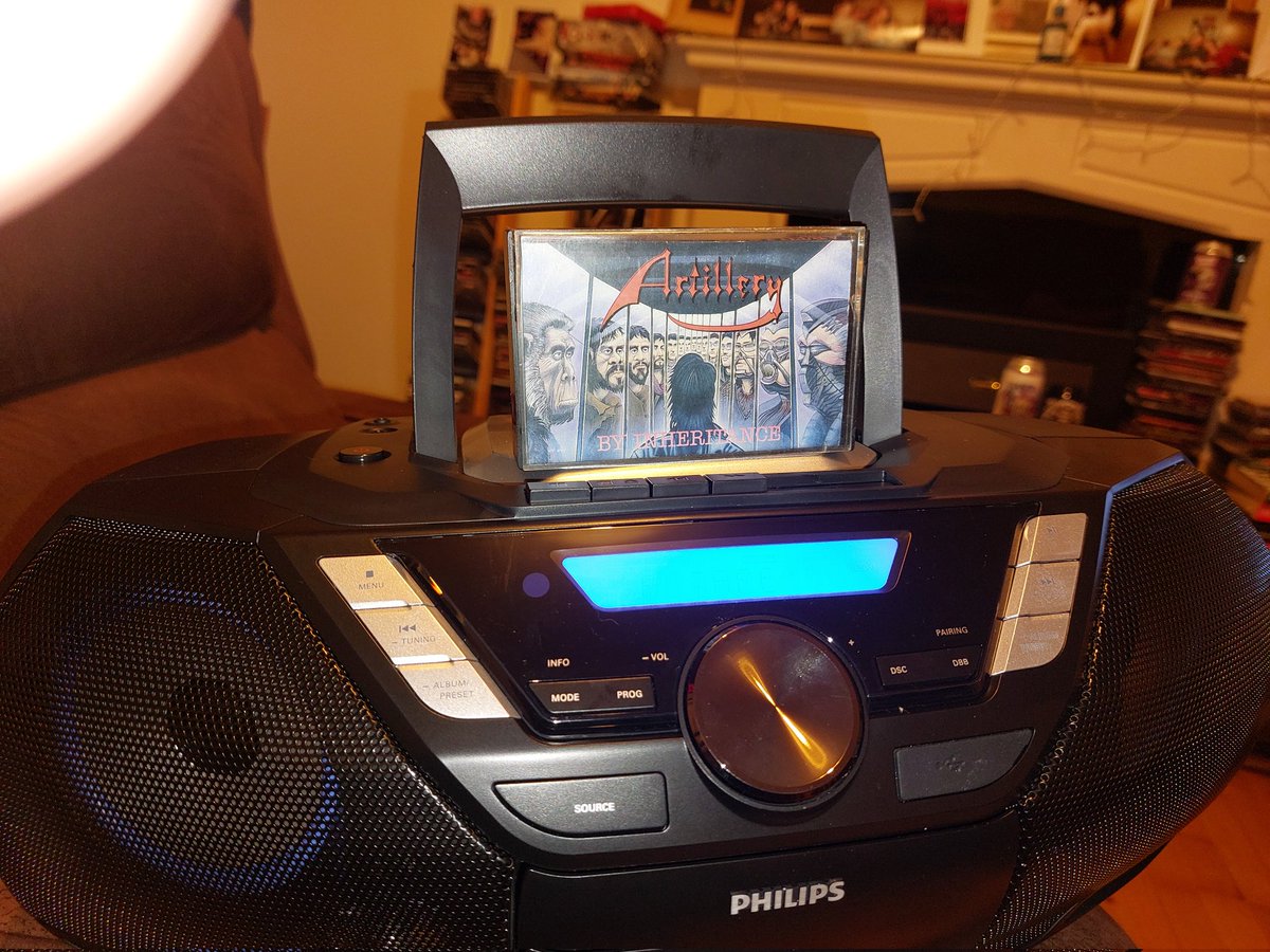 aodanoneachtain's tweet photo. Now playing another tape I bought back in '90. Artillery - By Inheritance. I'll finally be seeing the Danish thrash legends live on December 1st in Brussels. #Artillery #ByInheritance https://t.co/krkQYqR3cf