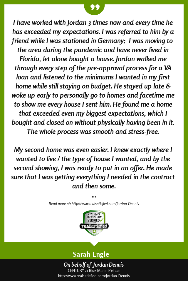 JDennisRealtor's tweet photo. Recommendations like this are what make this job so rewarding. https://t.co/82RKLJsvR4 via @realsatisfied https://t.co/RZxdgd4CDm