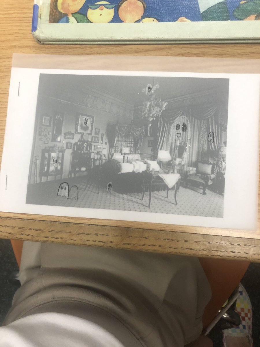 HeunLibrary's tweet image. I’ve been eagerly WAITING for the chance to read this book by @OliverJeffers with my K and 1st grade students and have them try their hand at some spooky 👻 vellum artwork. They LOVED it! @Schaffner063 @JCPS_LMS