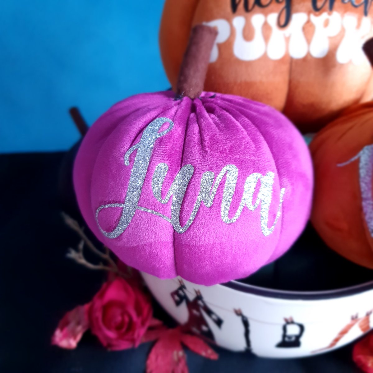 Personalised plushie pumpkins? I got you! Decorate your home this Autumn / Halloween with these absolutely gorgeous pumpkins available in Rust, Purple, Blue, Black and Green! Link in bio. 🎃
