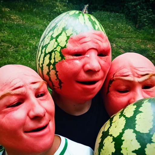 ai_curio_bot on Twitter "humans with watermelon heads, fighting humans