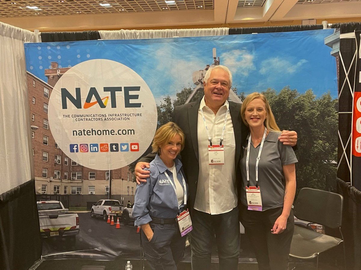NATEsafety's tweet photo. WISPAPALOOZA is in full force and so is the NATE Team. Visit Booth #502 to learn about the benefits of becoming a NATE Member. #natesafety #wispapalooza #visitus #elevatewireless #telecomindustry https://t.co/4APsZ1URuk