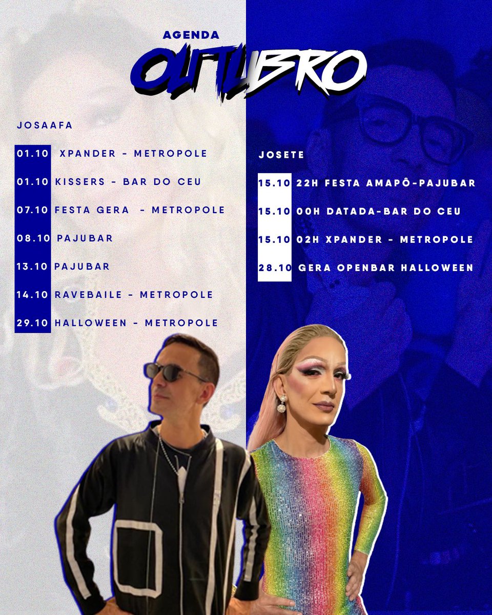 josaafa's tweet photo. Qual dia a gente se encontra na Pista ? De josa ou josete vamo simbora dançar comigo ☺️🥰🤭 #dj  #djlife #dragdj #drag

Essa semana sexta Festa Gera 
Sábado no Paju Bar. 

Dia 11 tem @FreaksProducoes @clubmetropole_ ❤️🔥 https://t.co/85oCMYPfZP