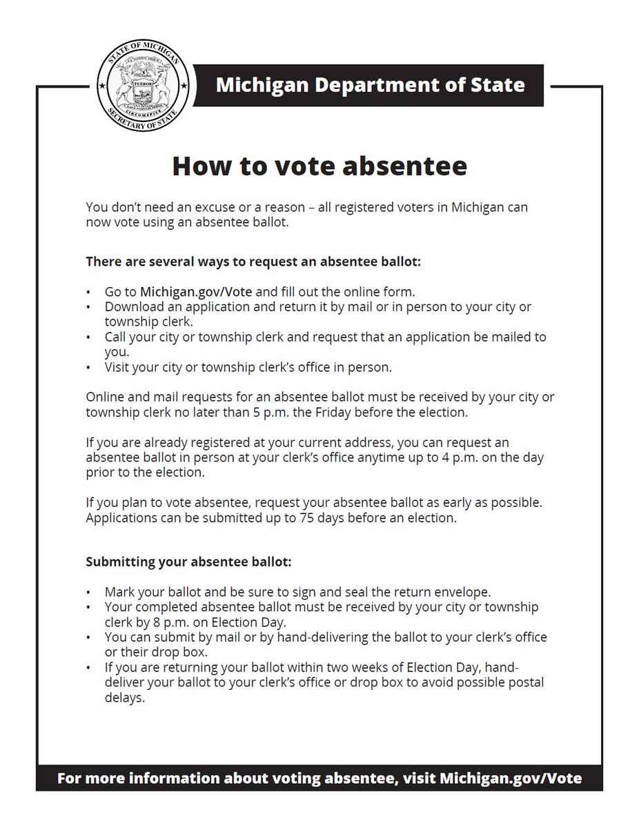 Oakland County on Twitter "RT MichSoS You don’t need a reason to