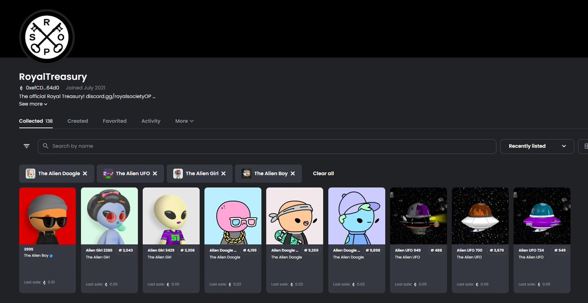 RoyalSocietyOP's tweet photo. Fock! The Royal Treasury has been invaded!! ๐ฝ
Shoutout once again to our amazing Treasurers for guiding on these epic #RoyalTreasury acquisitions. ๐
@thealienboy The Alien Girl @thealiendoogle and The Alien UFO have taken over!
#StayRoyal #TreasuryCommittee #NFTCommunity https://t.co/WM6QmCUtZ1