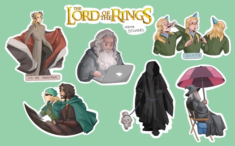 LotrParty's tweet photo. ๐จART๐จ
This week we are giving you a hefty dose of joy. Our featured #Tolkien artist is @tnerdyalchemist, whose LOTR illustrations and stickers are sure to lift your spirits.
Check out their Etsy shop, and use ROPWATCHPARTY at checkout to get 20% off!
https://t.co/Lgef8L4C5D https://t.co/iynJzFHOlA