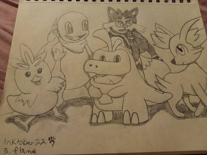 Day 5 for #intober  was flame, so i did some of my favorite fire starters with the newest gen fire starter<a href="/tag/intober"class="tags">#intober</a><a href="/tag/drawing"class="tags"><span>#drawing</span></a><a href="/tag/pokemon"class="tags"><span>#pokemon</span></a><a href="/tag/charmander"class="tags"><span>#charmander</span></a><a href="/tag/pokemonfanart%20"class="tags"><span>#pokemonfanart </span></a>