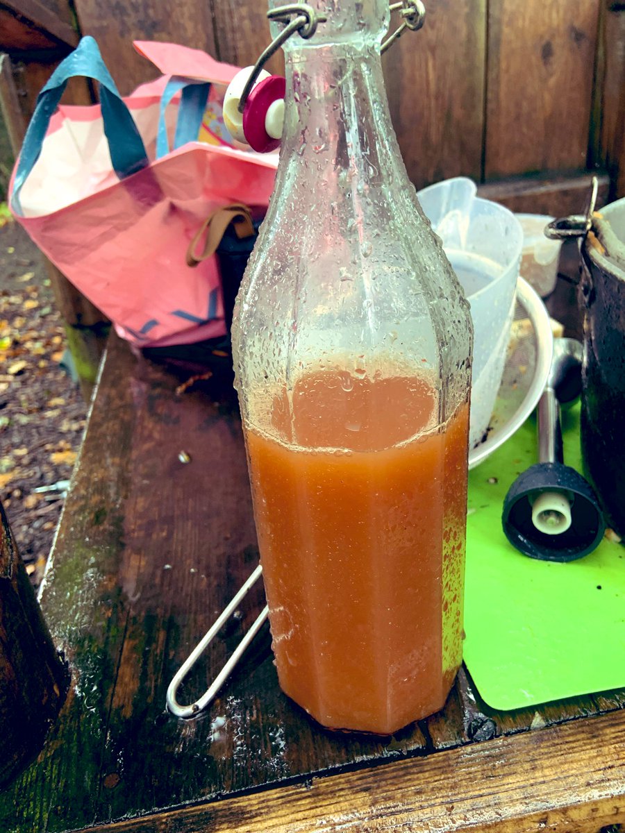camp_curiosity's tweet photo. Apple pressing with the whole school today, only 2 kids weren’t keen and the rest loved it 😍 they loved the process too but wow it was a wet one today. #outdoorlearning #outdooredchat I don’t want to see anymore apples this week!! https://t.co/0N7XLL7Vi6
