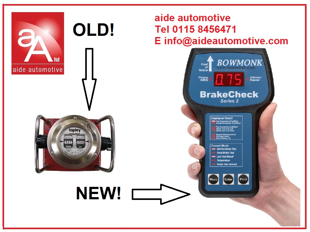 aideautomotive's tweet photo. OLD! A Tapley Brake Meter is a scientific instrument, a #decelerometer or MOT Brake Tester, used within an MOT Testing Station
NEW! BrakeCheck is a portable Electronic battery powered Brake Tester device, accepted by #DVSA the BrakeCheck is used for #HGV or #MOT #Brake #Testing https://t.co/UWZE1fseYo