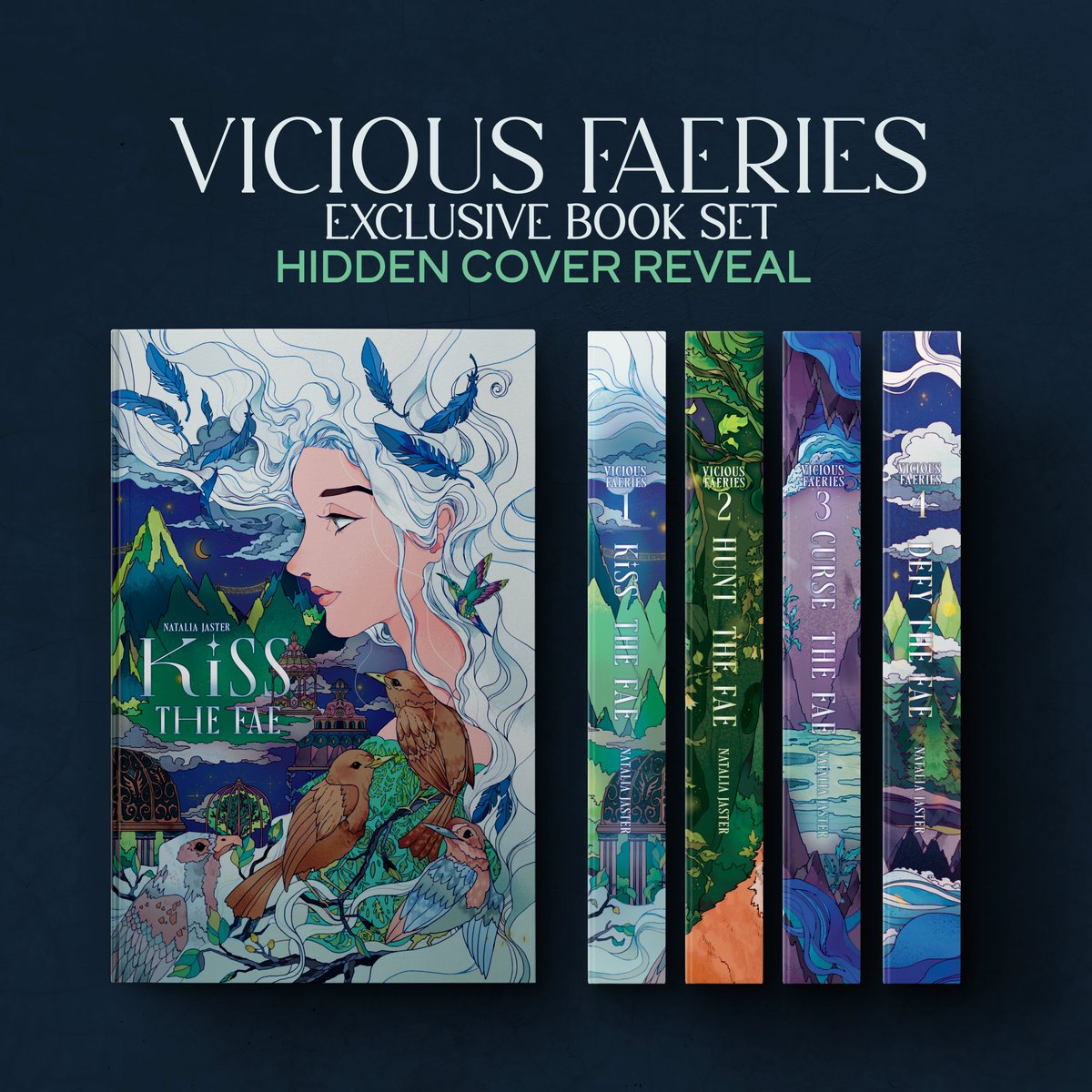 ✨VICIOUS FAERIES HIDDEN COVER REVEAL ✨

Today, we’re surprising you with the HIDDEN COVER reveals for all four books by Natalia Jaster! <a href="/duckhymn/">Duck</a> created full-color artworks for these beauties and they are ✨GORGEOUS✨ (see thread for full reveal)

🔗: faecrate.com/pages/opus