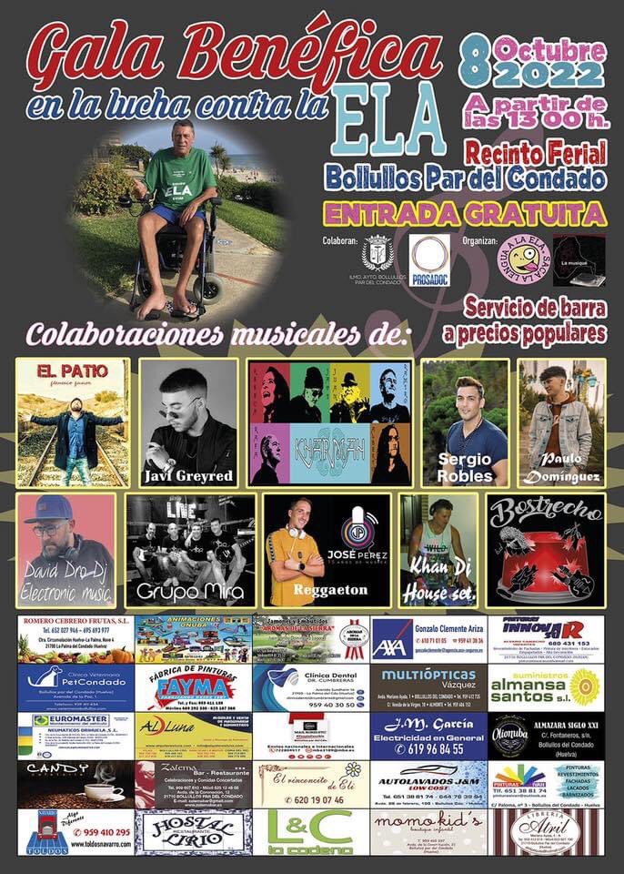 El sábado 🚌 nuestras coplas van a sonar para <a href="/sacalenguaELA/">Saca la lengua a la ELA Asociación</a> #BollullospardelCondado  en el #festival que se organiza en el recinto feria
Allí estaremos #contodasnuestrasganas 💪 #musica #Huelva