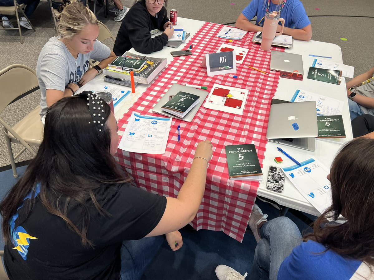 We launched our Fundamental Five book study today as a campus. The critical writing and purposeful discussions were so rich. We are cooking up greatness! Loved the talking chips, Kagan mats, and tabletop tweets too!!! #1LISD #WeAreEPIC  @LarkspurIC <a href="/LarkspurES/">Larkspur Elementary</a> <a href="/ApBlackmon/">Michael Blackmon</a>