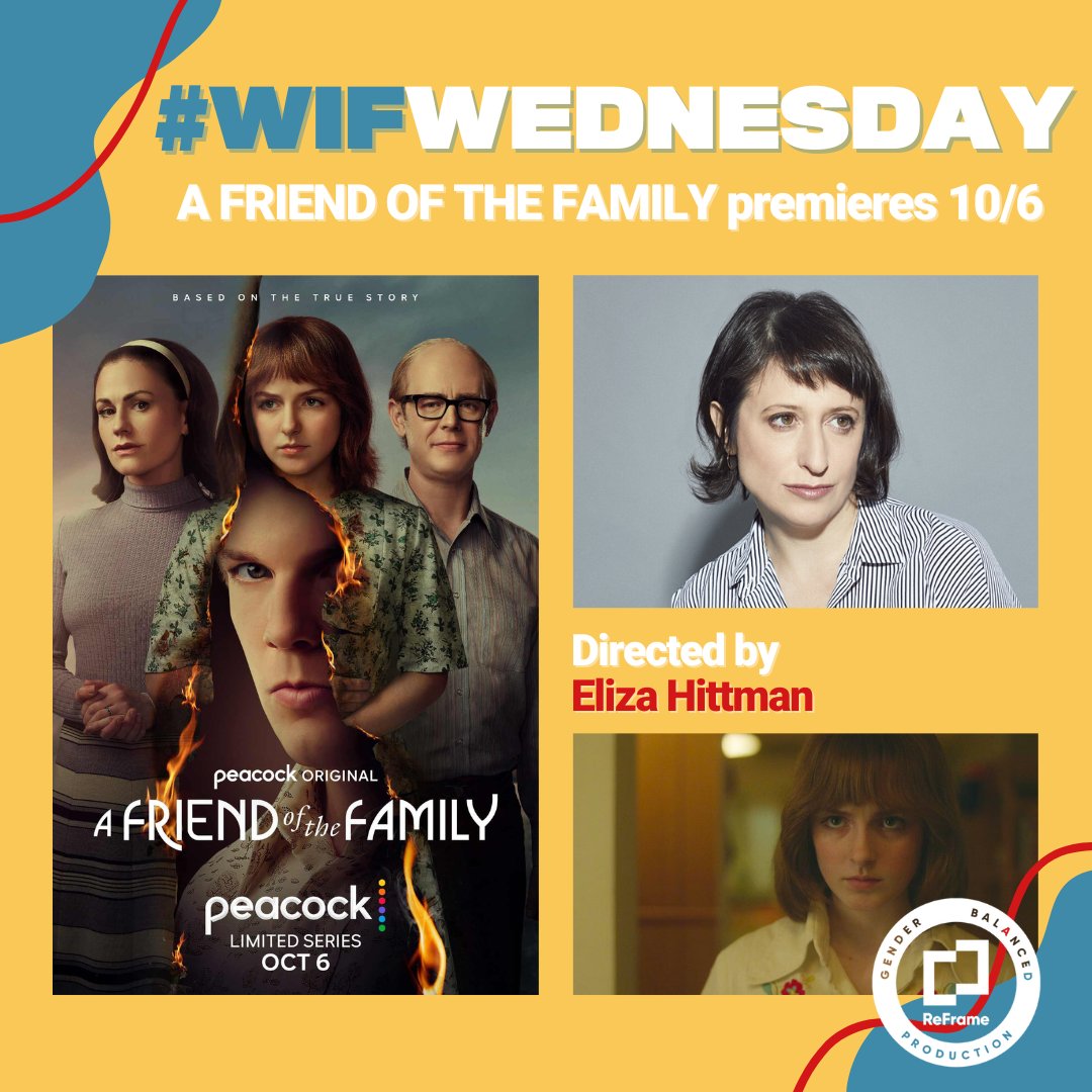 WomenInFilm's tweet photo. #AFriendOfTheFamily premieres 10/6 on @peacock! From director Eliza Hittman, this true story follows the Broberg family, whose daughter Jan was kidnapped multiple times over a period of years by a charismatic, obsessed family friend. #ReFrameStamped #WIFWednesday https://t.co/m38YjgQGYW