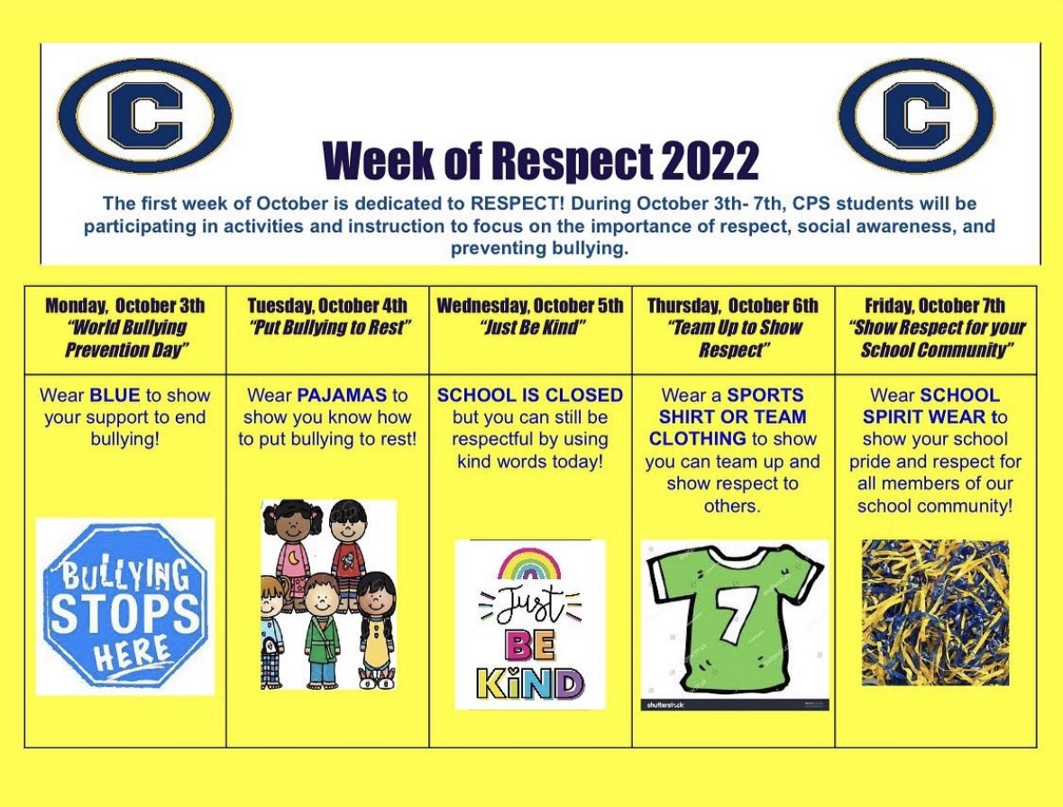collscounseling's tweet photo. Tomorrow…team up and show respect!!! #WeekofRespect #collscounseling #collsedu https://t.co/Phz9wVAXI7