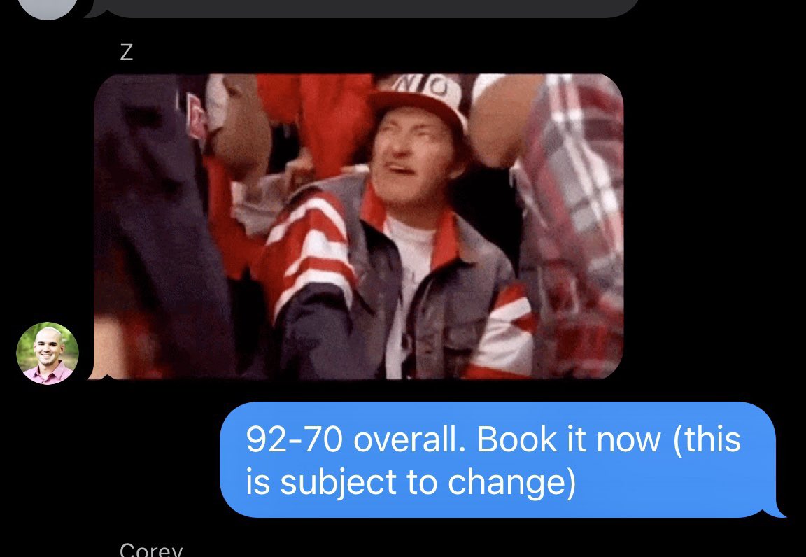 Hey <a href="/corwalk13/">Corey Walker</a> <a href="/ZGrosjean12/">Zac Grosjean</a> remember when I sent you this text on April 7th of <a href="/CleGuardians/">Cleveland Guardians</a> record this year? No need to add your predictions.