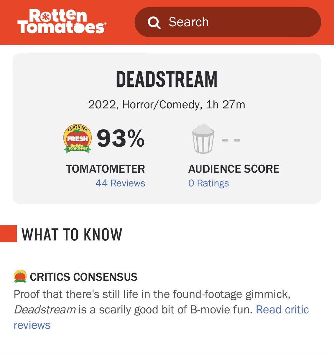 vanessamwinter's tweet photo. Hot‘n certified fresh out the kitchen!!! @DeadstreamFilm on @Shudder at midnight!!! https://t.co/MT3VB95Ozj