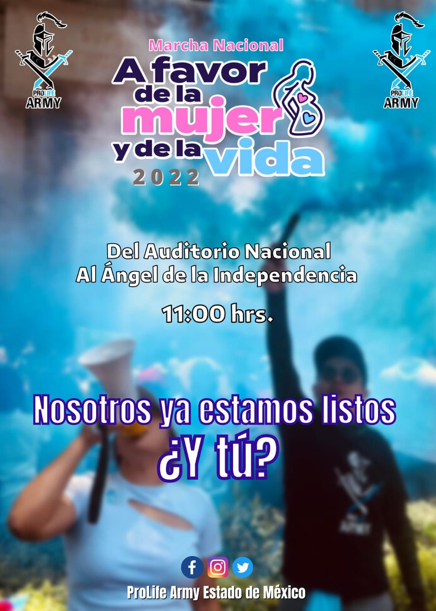 Se acerca la Marcha Nacional a favor de la Mujer y de la Vida 2022
💙💙💙💙💙💙💙💙💙💙💙💙
¿Ya estás listo?