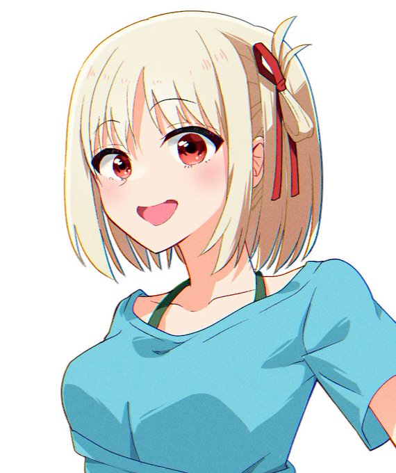 千束だけ塗り直してみた厚塗りとかイラスト塗りとか試してきたけど再びパキッとしたアニメ塗りに戻ってきた 