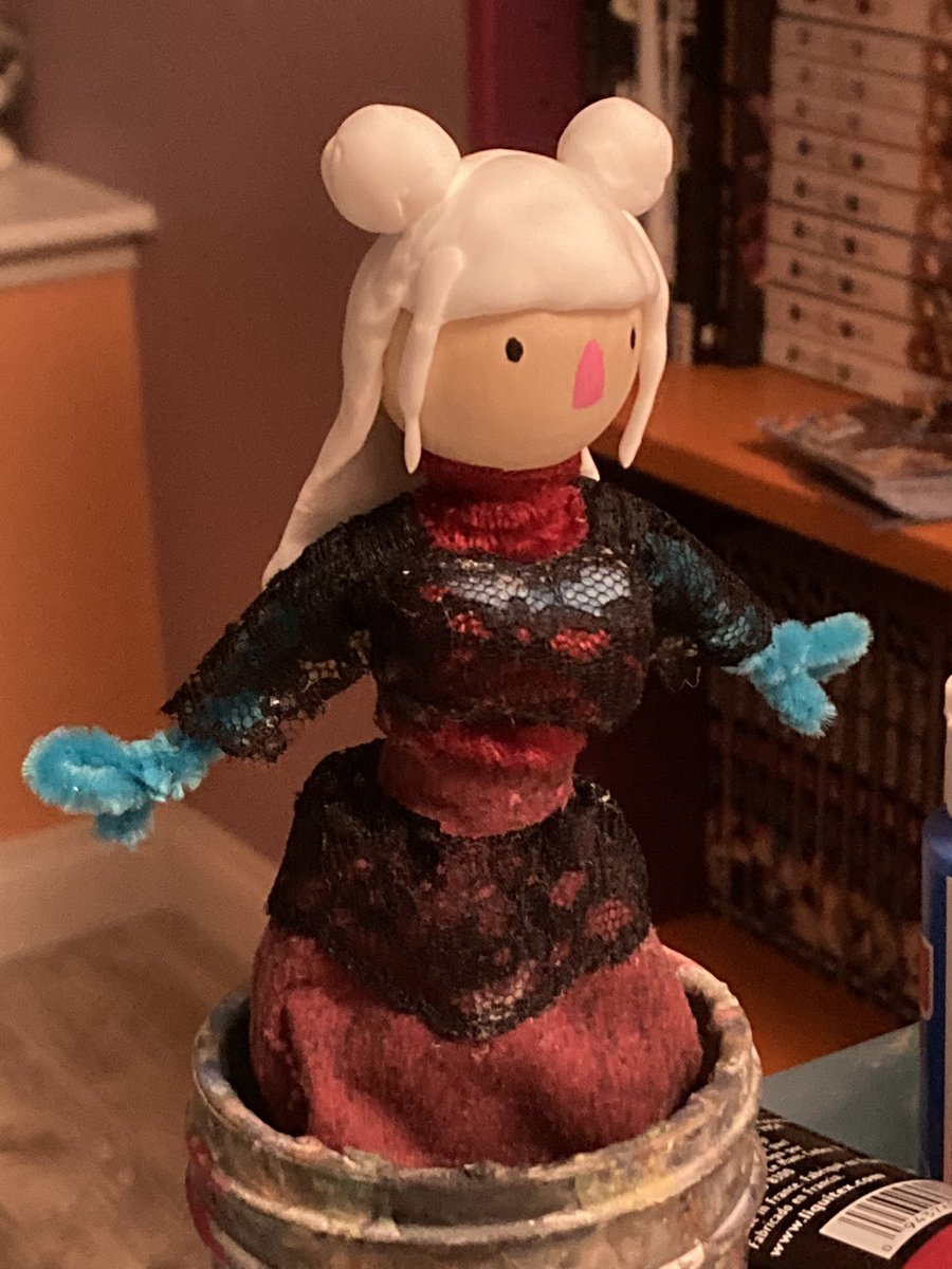i started one today… she’s a work in progress :) once her clay hair is set, i will paint, add details, and show you who i made!!