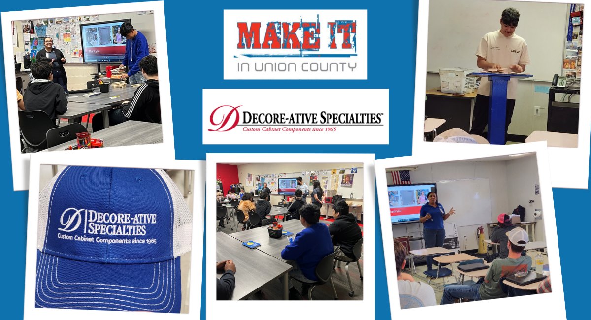 Representatives from Decore-ative Specialties spent time at UCPS schools last week sharing about what they do and what career paths students can consider.