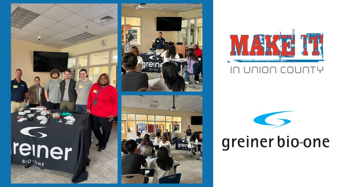 UCPS students learned about high-tech careers at @GreinerBioOneUS as part of the lead up to Make It In Union County Week.