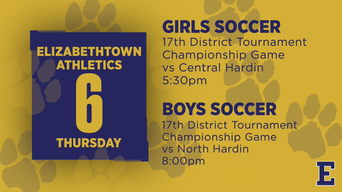 etownathletics's tweet photo. 🎟️ Purchase tickets for tonight's GSOC Championship Game at NHHS at: https://t.co/zVo7n0xqyq

🎟️ Purchase tickets for tonight's BSOC Championship Game at EHS at: https://t.co/4zl9TgJlwj https://t.co/lLFQ1Ov99r
