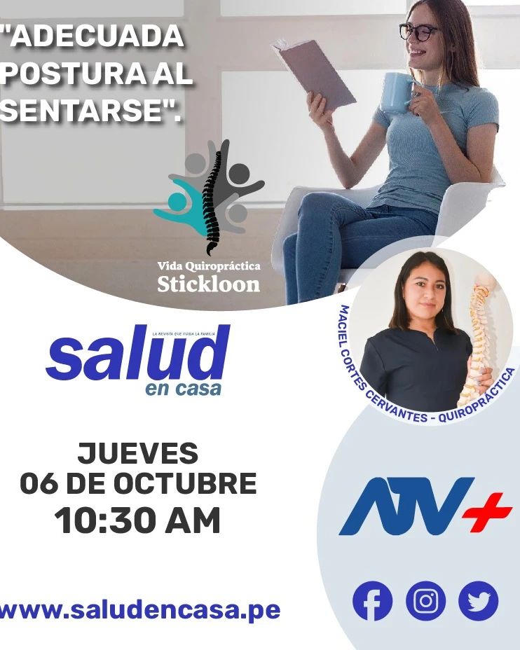 Salud_en_casa1's tweet photo. Hola amigos , este jueves por @atvmasnoticias , la quiropráctica Maciel Cortez dará importantes consejos sobre cómo sentarse adecuadamente en la oficina y en el hogar para evitar complicaciones en la columna .
Los esperamos.
#posturacorrecta #posturacorporal #posturaadecuada https://t.co/1bhm8n3hBt